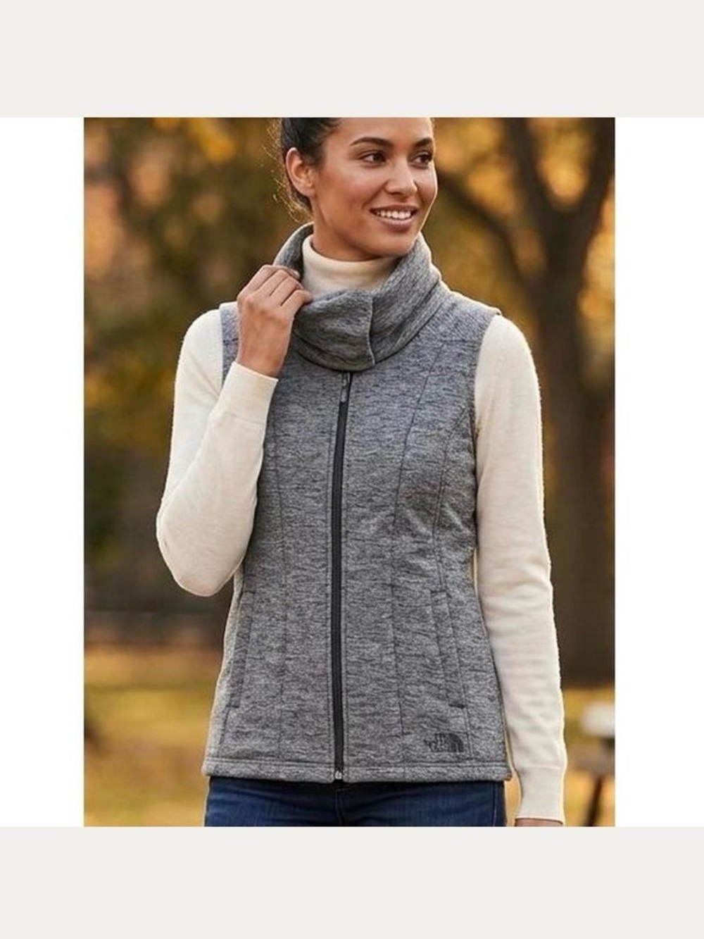 THE NORTH FACE PSEUDIO HEATHER GREY QUILTED VEST